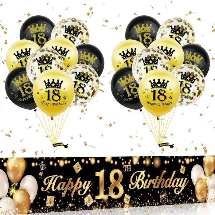 Lot De 9 Décorations De Gâteau D'Anniversaire Personnalisables Noires