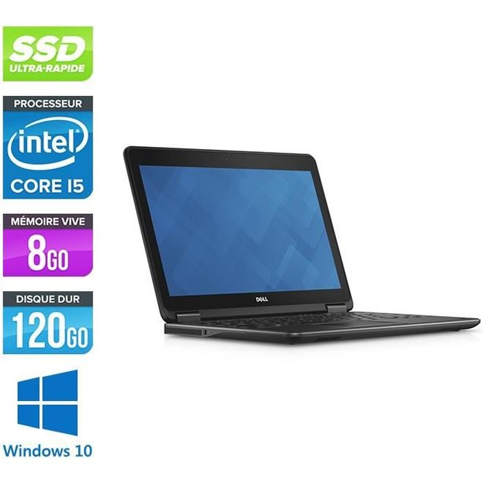 Pc portable Dell E7240 – i5 – 8Go – 120Go SSD – Windows 10