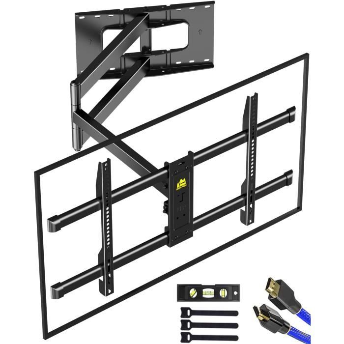 Support Mural TV Longue Portée FORGING MOUNT - Bras Extensible 76.5cm, Pivotant, Pour écrans 37 à 70", Charge 45kg
