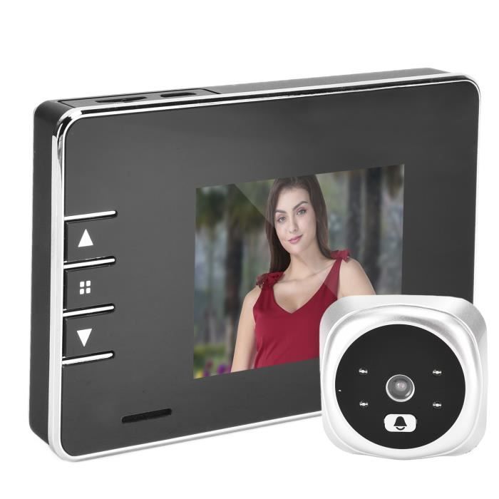 GOTOTOP visionneuse de porte Sonnette vidéo intelligente Écran LCD TFT 3 pouces Caméra de vision nocturne infrarouge grand angle