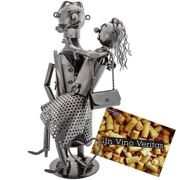 BRUBAKER Bottle Holder Couple on a Seesaw - Metal Rocker with Bottle S BRUBAKER Bottle Holder Couple on a Seesaw - Metal Rocker with Bottle S