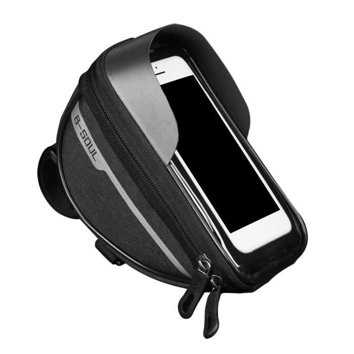 Sac De Cadre De Vélo 7 Pièces - Support De Téléphone - Étanche - Noir - 220g
