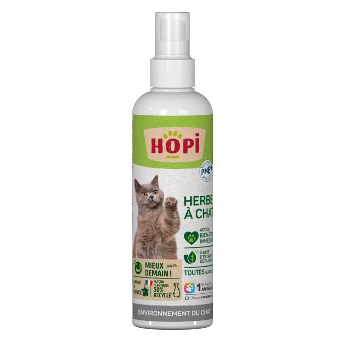 Spray herbe à Chat HOPI - Stimule le Bien Être - Convient à tous types de supports - Fabriqué en France