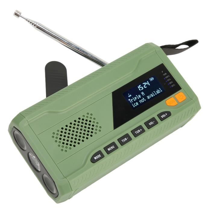 ZOVCAL Radio Énergie Solaire Urgence NOAA - Dynamo AM/FM Torche LED Alarme SOS Portable