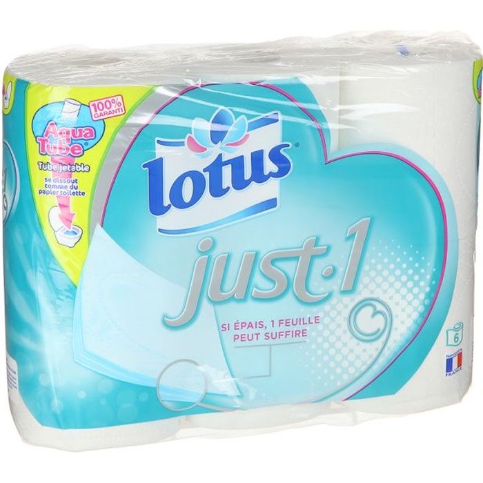 Lotus Just-1 Papier toilette aquatube x6 rouleaux