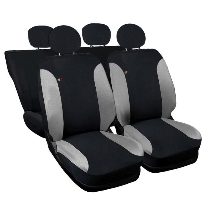 Lupex Shop Ibiza_N.Gs Sitzbezüge Seat Ibiza 4A Serie Zweifarbig, Schwarz/Dunkelgrau