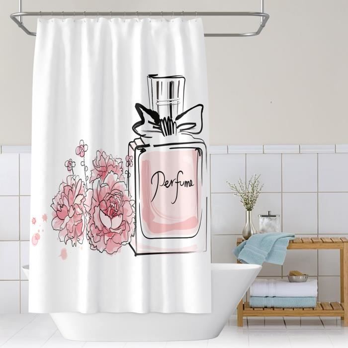 Crochets Rideau De Douche Roses Cristal Diamant - Lot De 12 Anneaux Scintillants Luxueux