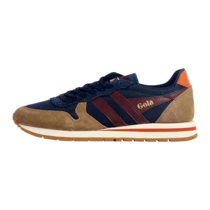 Gola Basket Basse Cuir Gola - Marine Tobacco Bordeaux - Homme