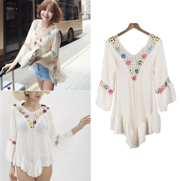 Robe D'été Femme Soleil/plage/piscine - Taille S - En Chiffon Léger - Neuf Sans étiquette