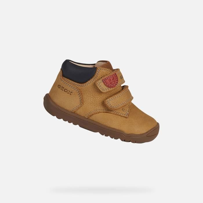 Geox Baskets basses - GEOX - B MACCHIA - Nubuck & nappa biscuit - Fermeture scratch - Semelle respirante Flexy System