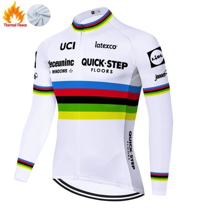 Maillot de cyclisme,vêtement de vélo thermique en polaire à manches
