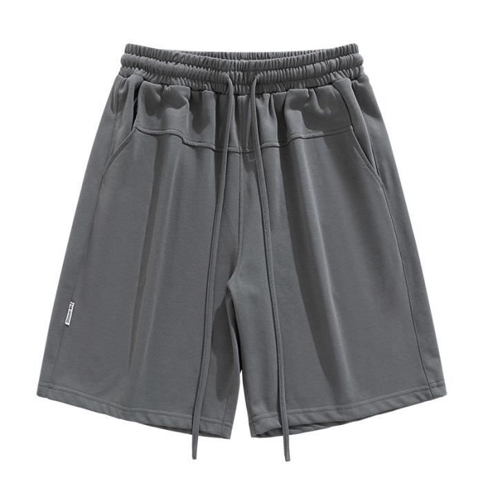 Short Homme en Coton Sport Couleur Unie Taille elastiquee Confort