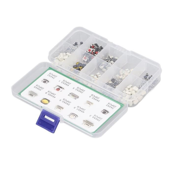 Kit 100PCS Interrupteurs Tactiles Bouton-Poussoir 4 Broches - Assortiment Tailles 6x6mm Pour Électronique Et DIY