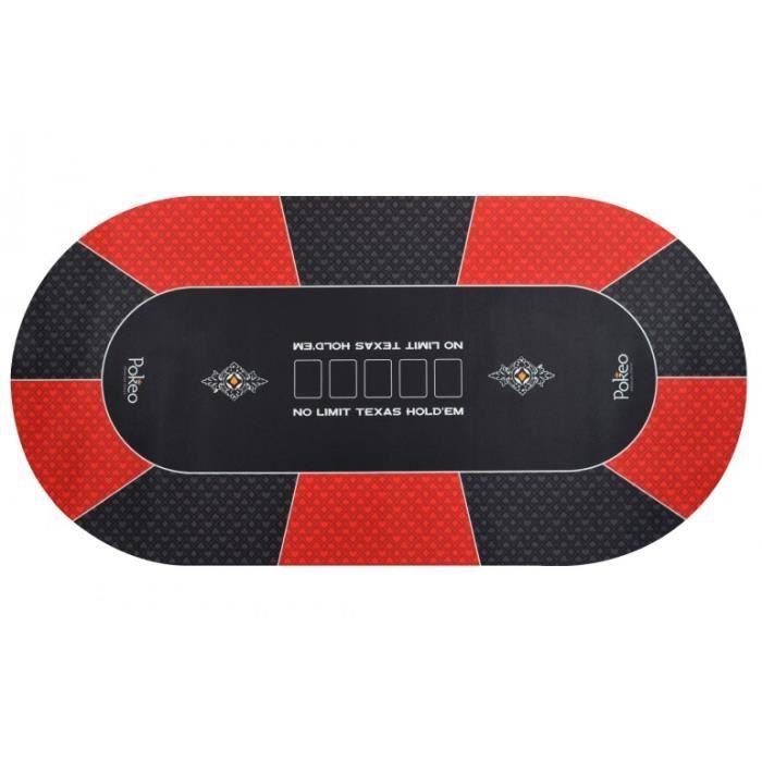 Tapis De Poker Deluxe 180x90cm - Gris Et Noir - Surface Speed Cloth - Sac De Transport Inclus - Marque Française
