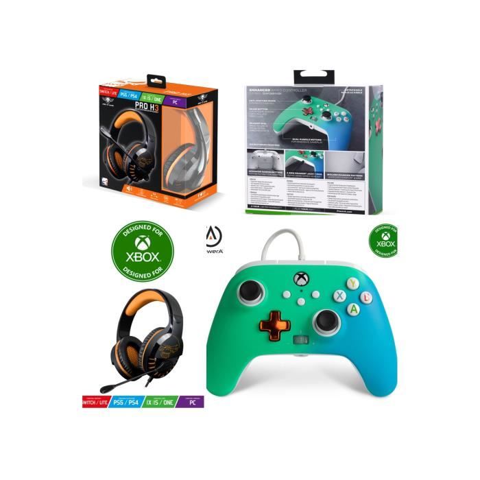 Pack Manette XBOX ONE X PC Seafoam Fade EDITION + Casque Gamer PRO H3 SPIRIT OF GAMER XBOX ONE/ /XPC