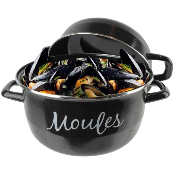 Casserole Gaz HENDI - Marmite émaillée Noire Pour Fruits De Mer - 2,5L - Pour Cuisinières à Gaz Marmite Inox Casserole Gaz HENDI - Marmite émaillée Noire Pour Fruits De Mer - 2,5L - Pour Cuisinières à Gaz Marmite Inox