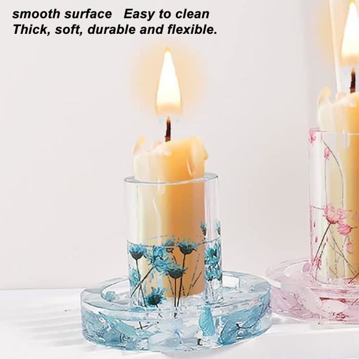 LEX Bougeoir Rond Moule Bougeoir Moule DIY Forme Ronde Doux Lavable