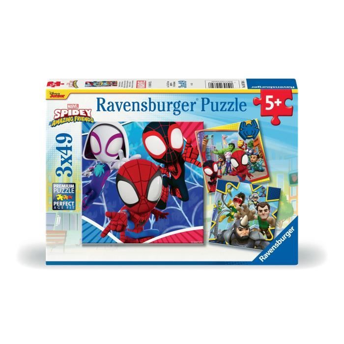 Ravensburger-SPIDERMAN-Puzzles 3x49 pièces - Spidey, le lanceur de toile-4005556057306-A partir de 5