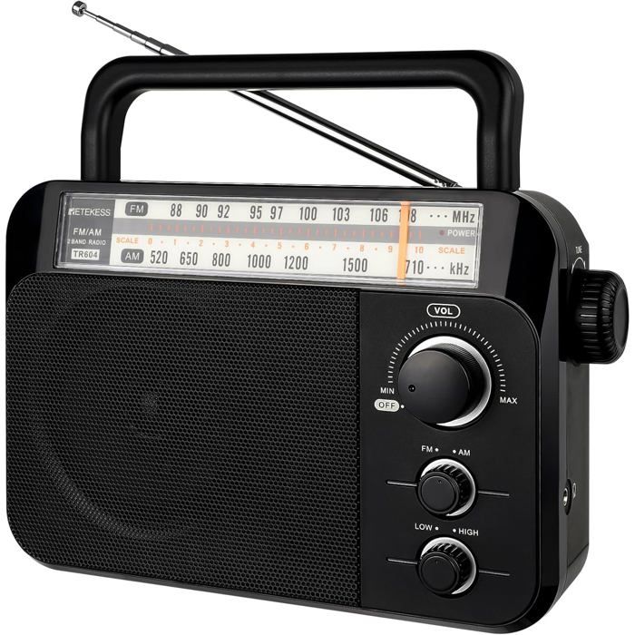 Retekess TR604 Radio Portable, Poste Radio (Noir)