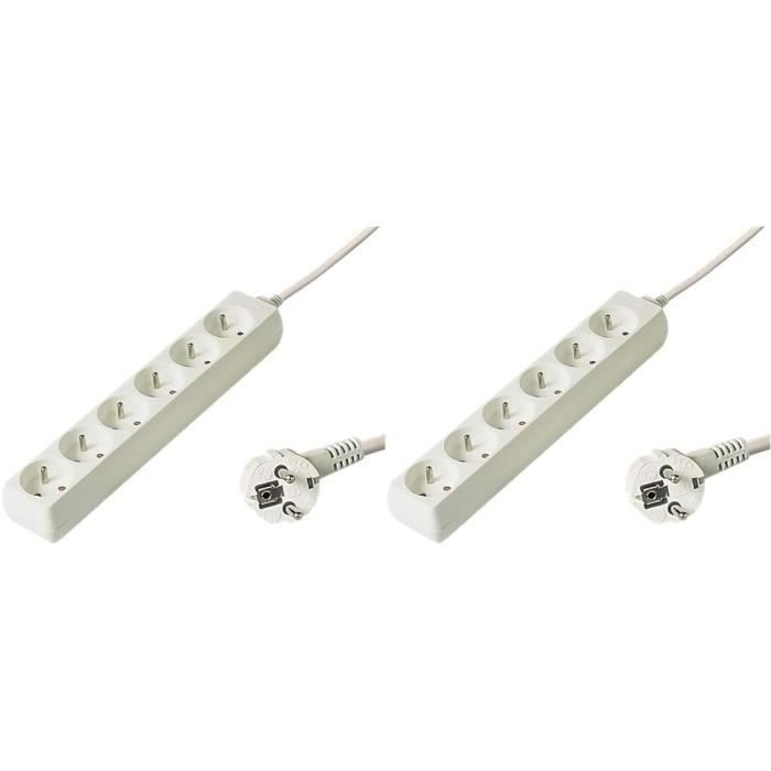 Rallonge Multiprise De 3 Mètres Avec 4 Prises Et Interrupteur Blanc