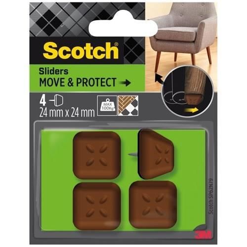 SCOTCH Patin glisseur À clouer Plastique à alvéoles Carré 24 mm Lot de 4