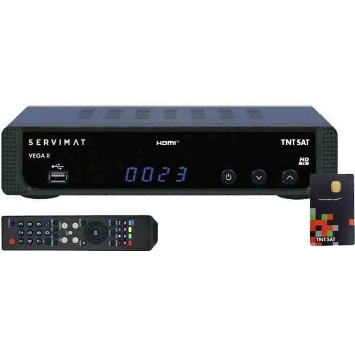 SERVIMAT Récepteur TV satellite Full HD + Carte d'accès TNTSAT V6 Astra 19.2E