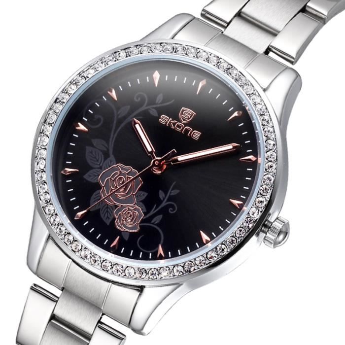 SHARPHY® Belle Montre Femme Marque de Luxe Diamant motif Fleurs