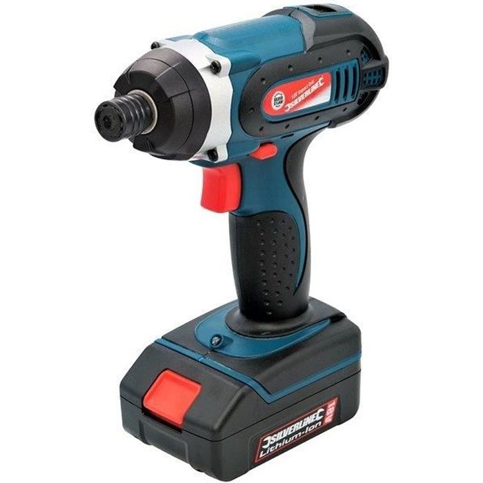 Visseuse a choc electrique sans fil 18V batterie Li ion 1.3 Ah devisseuse Silverline 268895