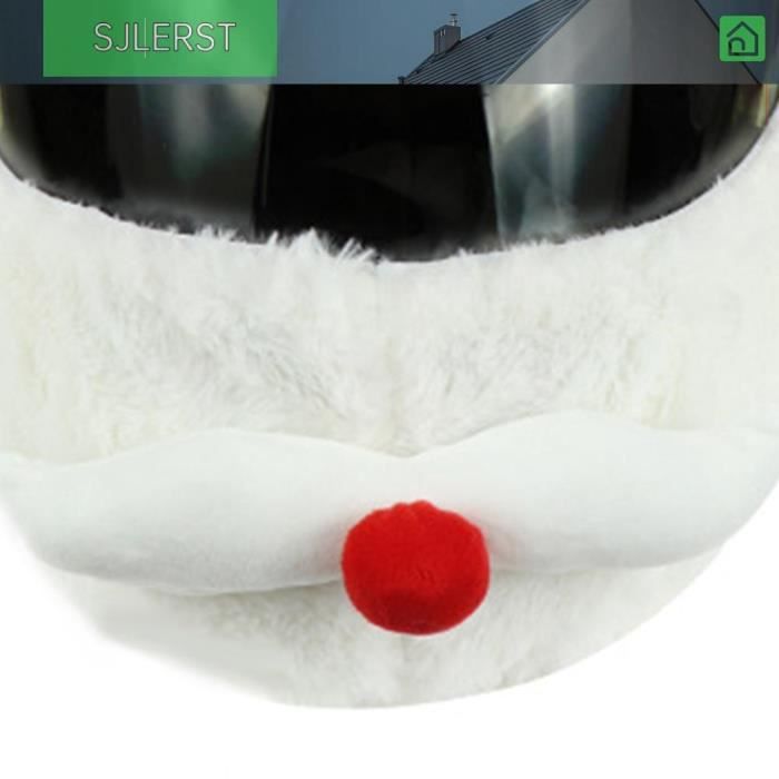 Bonnet De Noël Pour Casque De Moto Avec Gants - Décoration Père Noël En Peluche - Accessoire Festif Moto - 7