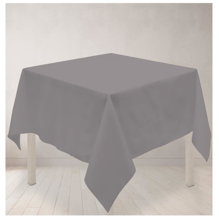 Polyester Soleil docre Nappe Anti-t/âches 180x180 cm PETALE Gris