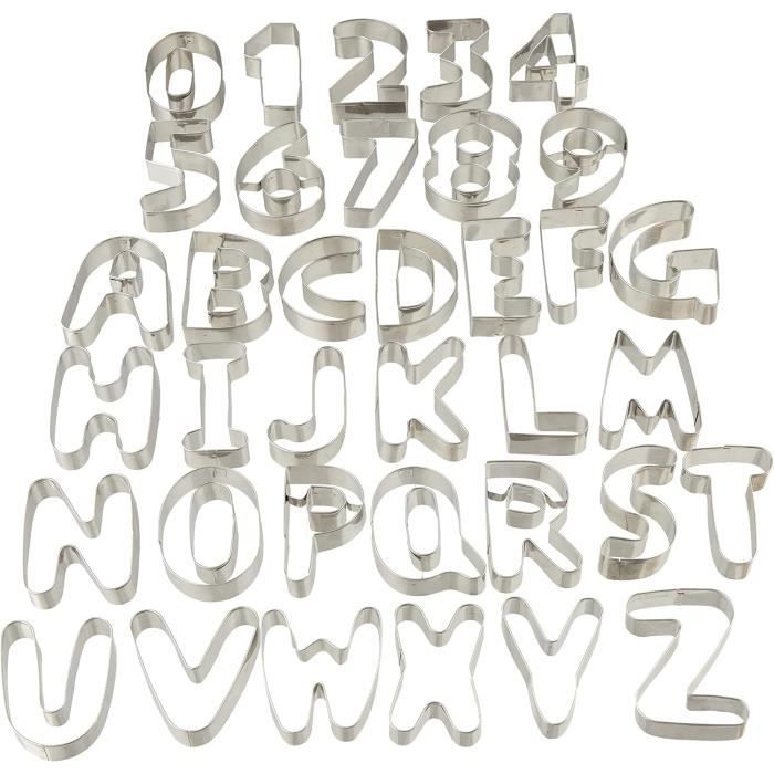 Lot De 72 Lettres Et Chiffres En Plastique Alimentaire - Pour Décorer Biscuits, Fondants, Pâtisseries