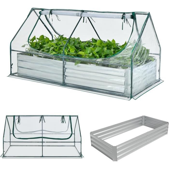 Serre De Jardin Murale 3 Portes HOMASIS – 180x52x190 Cm – Aluminium Et Polycarbonate 4 Mm – 3 étagères Et 2 Lucarnes - 4