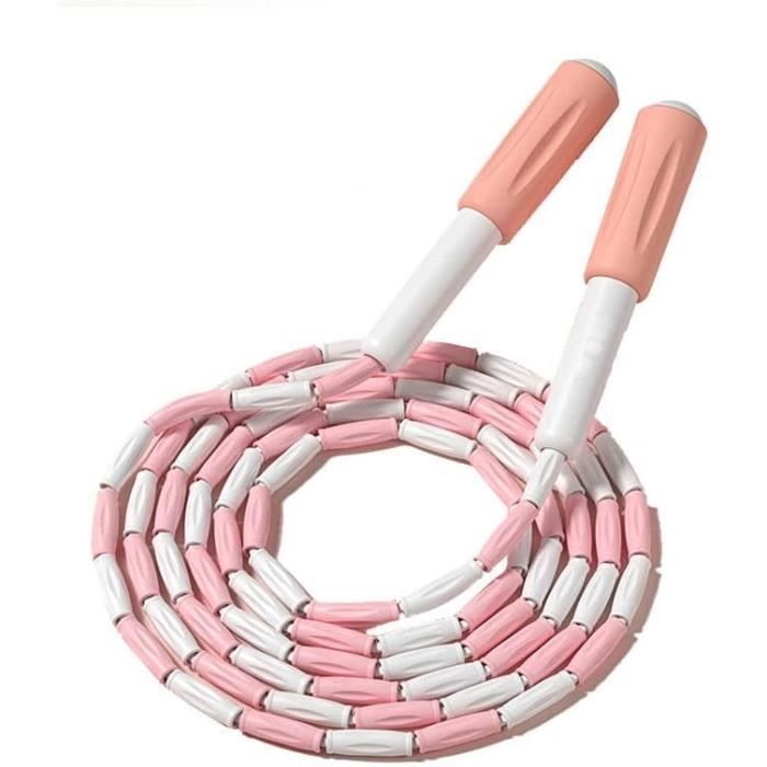 Corde à sauter en perles souples, réglable sans nœuds, corde à sauter segmentée pour homme