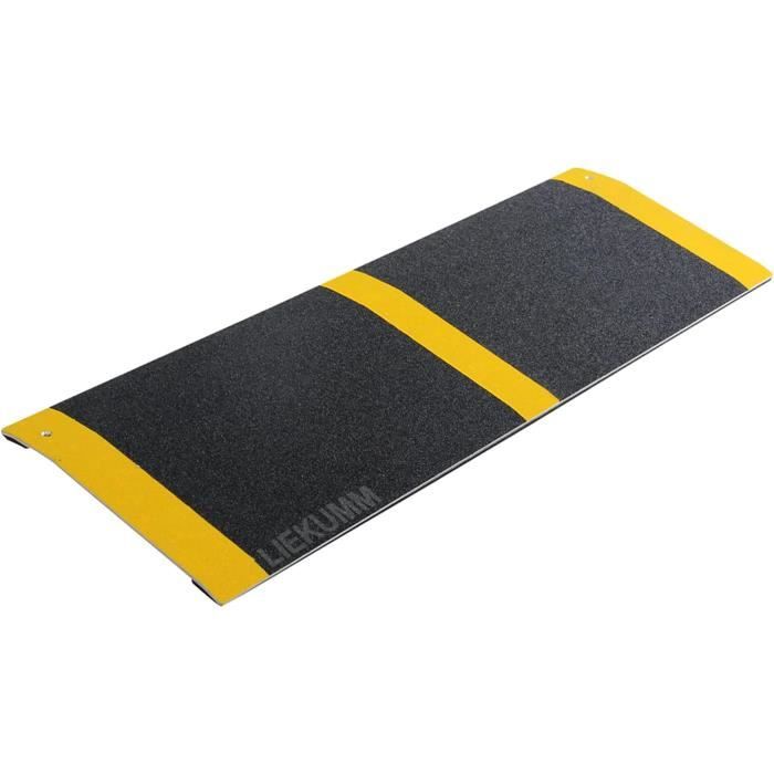 IMUNKT Rampe De Seuil Pour Fauteuil Roulant En Caoutchouc - Hauteur 3-22cm, Rampe Trottoir Portable Légère Pour Voiture, Scooter, Vélo (Yellow,50 * 22 * 6cm)