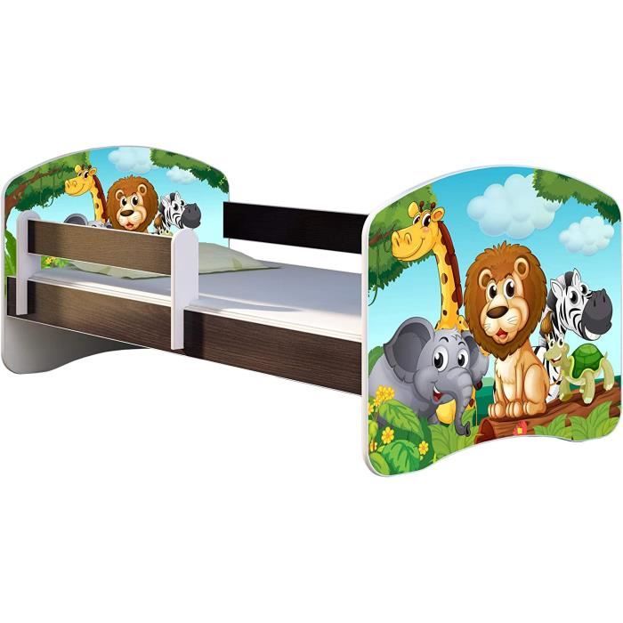 Lit Enfant ACMA II Bleu Pompiers - Avec Matelas, Sommier Et Tiroir Gratuit | 140x70 Cm | Personnalisation Nom Offerte