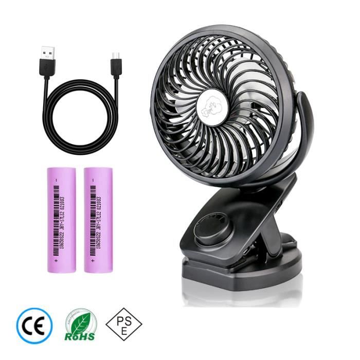 Mini Ventilateur USB à Batterie 4400mAH Rechargeable Ventilateur d’Oscillation Pour Voiture / Tableau / Bureau / Chambre / Pêche / Voyage - Swarey