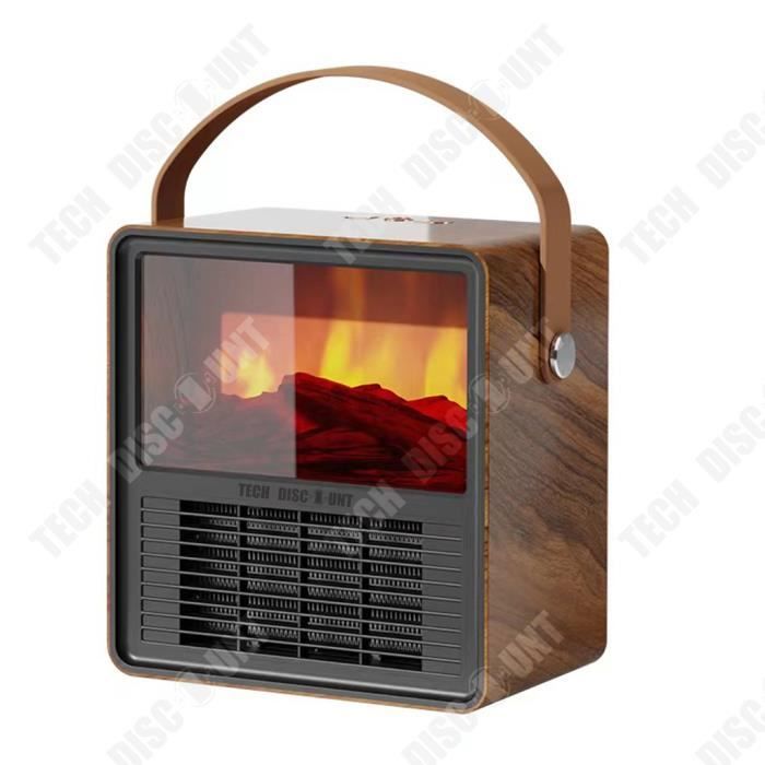 TD® Nouveau mini chauffage hiver chauffage petit portable simulé flamme chauffage électrique maison chambre chauffage enfichable