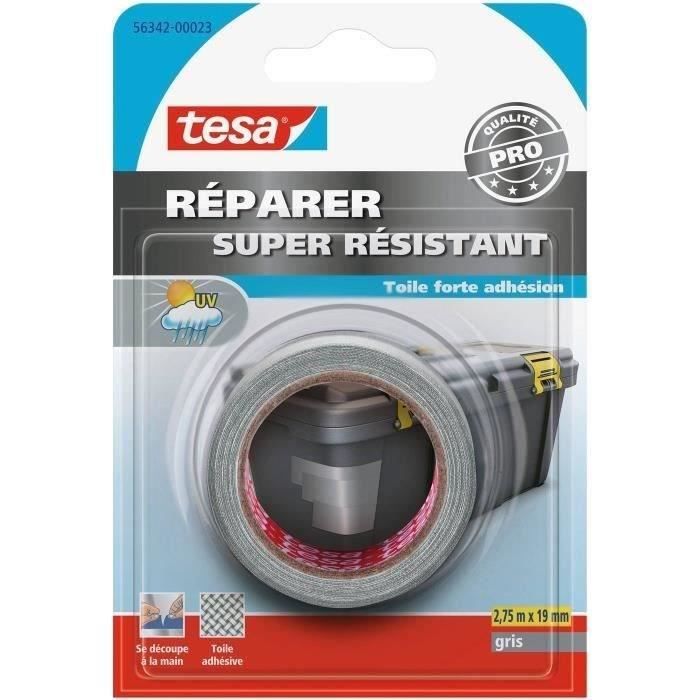 TESA Réparation toilé super résistant gris 2.75mx19mm