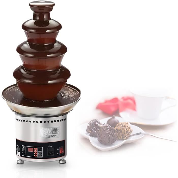 Fontaine à Chocolat 4 Niveaux 1,8 L 170W – Acier Inoxydable, Cascade Chocolat Pour Fêtes Anniversaire Mariage Family Party