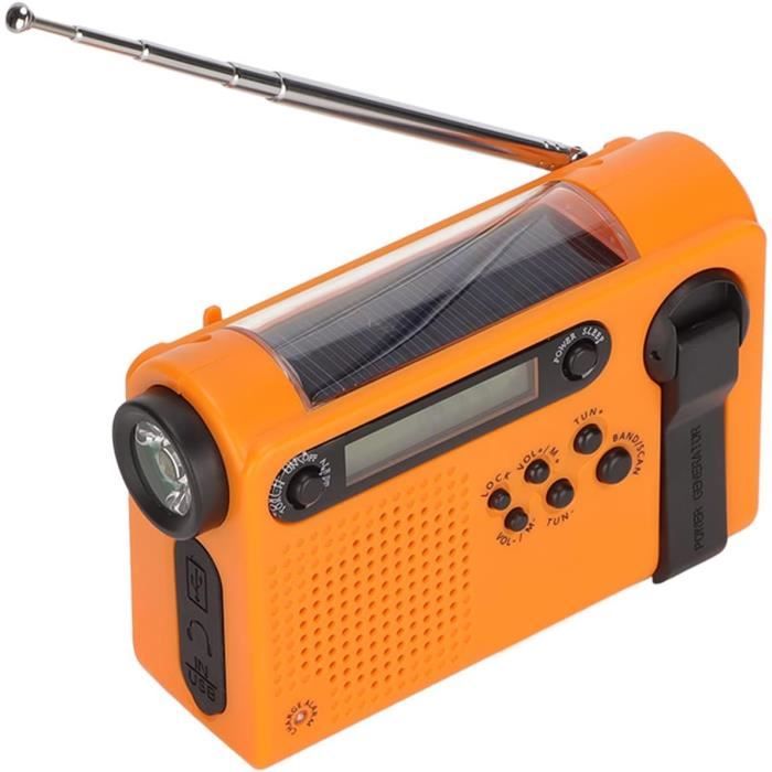 Radio D'urgence Solaire Et à Manivelle - 8000mAh - AM/FM/WB - Bluetooth - Lampe Torche Et SOS - Charge Téléphone - Parfaite Pour Camping Et Survie