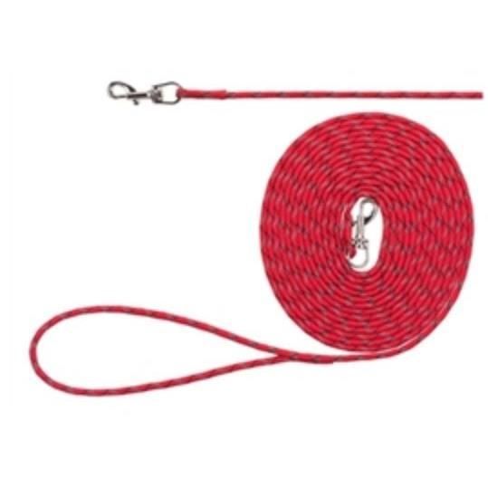Laisse pour chien - Trixie - 4 mm x 4 mètres - Nylon - Rouge - Réfléchissante