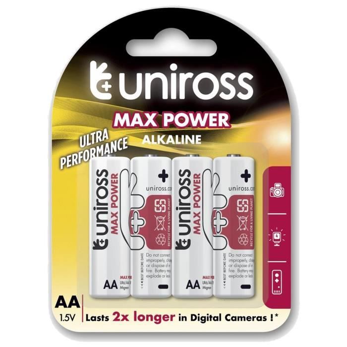 Piles Alcalines Allmax AA (LR6) - Lot De 100 Piles - Durée De Vie 10 Ans, Puissance Maximale