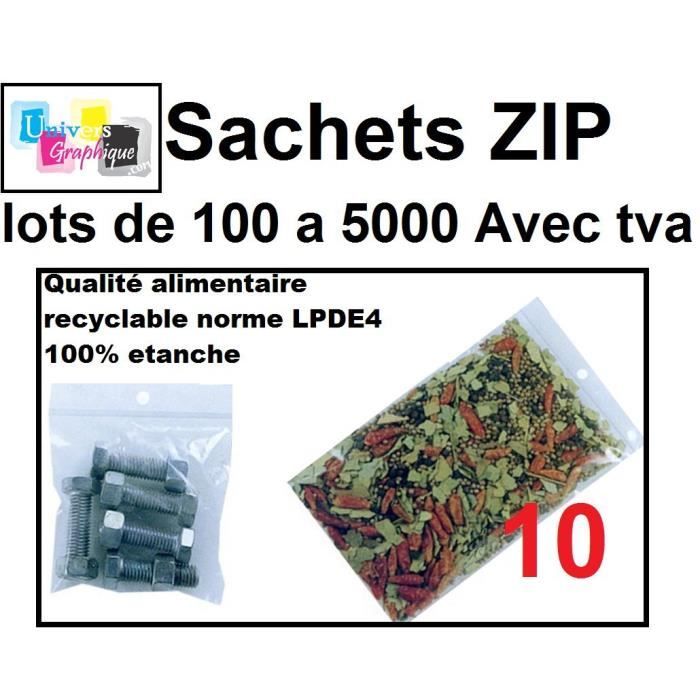 Lot Sachets zip plastique fermeture ZIP Transparent pochon