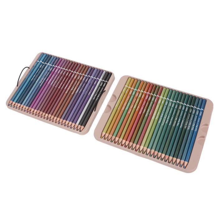 60 Crayons De Couleur Métalliques Shuttle Art - Boîte Cadeau - Pour Dessin Et Coloriage Sur Papier Noir