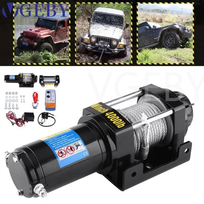 TREUIL AUTOMATIQUE 4000lbs WINCH 12V Treuil électrique à câble ACI