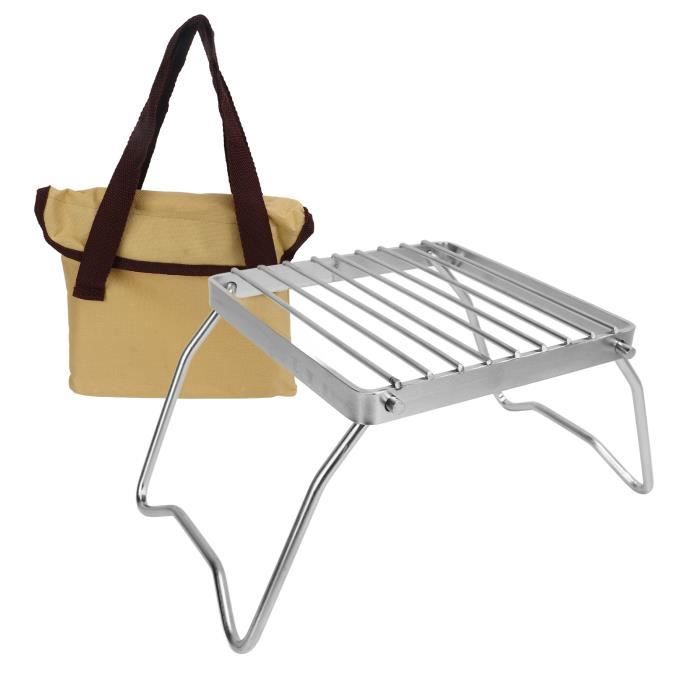 Grille Titane Pliante Pour Feu De Camp - Pieds Amovibles, Légère Et Durable