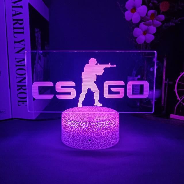 Veilleuse,Crack base-16 Colors Remote--CS GO Game LOGO lampes de nuit ...