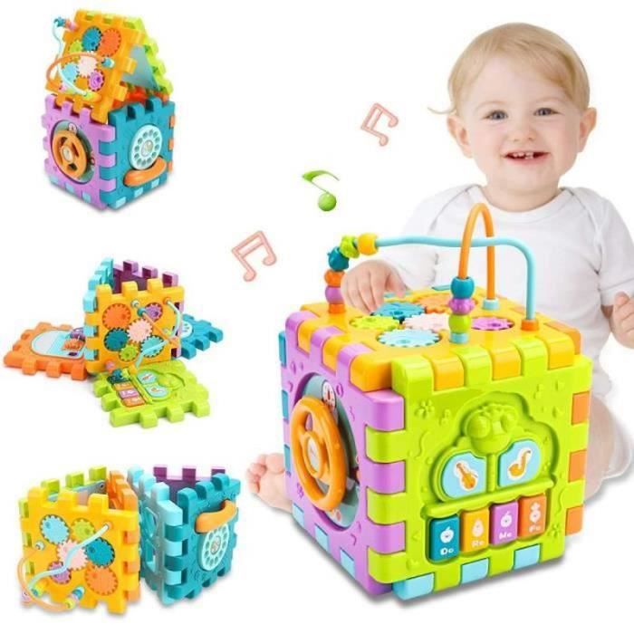 Jouet Enfant 1 an 6 en 1 Cube D'activité Bébé Jouet éducatif avec Musique  et Lumière pour 3 6 9 12 18 Mois Bébé Fille Garçon - Cdiscount Jeux - Jouets