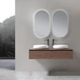 LuxuryBain - Meuble de salle de bain double vasque 120cm bois foncé avec miroir led LB-1006-1