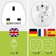 LENCENT 2 Colis Adaptateur Prise Anglaise/Angleterre vers France/Europe,2Broche FR vers 3Broches UK/Royaume-Uni/Irlande,2500W,10A-1